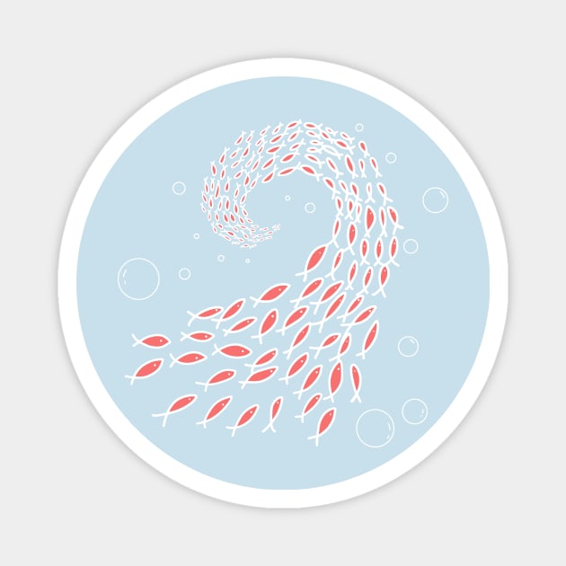 School of Fish - Pink Magnet by Design Fern